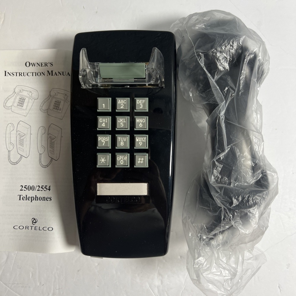 Cortelco Black Wall Telephone Model 255400-VBA-20M-open Box